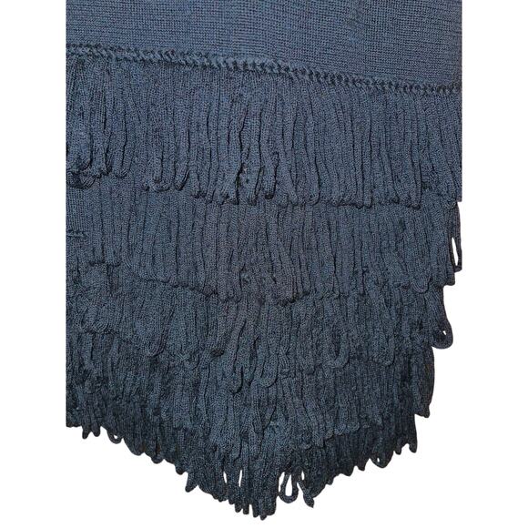 Soft Surroundings Theodora Fringe Black Sweater Dress Medium - Picture 5 of 8